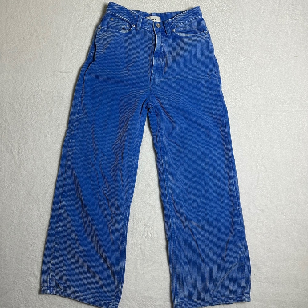 BDG Urban Outfitters Corduroy Pants Size 27 Blue High Rise Wide Leg Y2K Retro